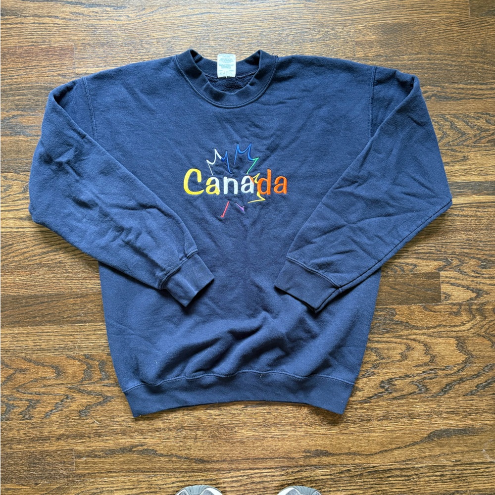 Gildan Navy Blue Canada Crewneck Sweater